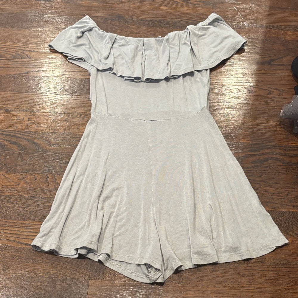 Stylish Gray Off-Shoulder Romper